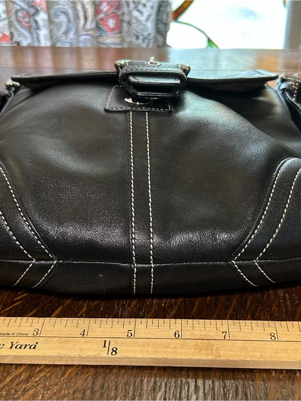 Coach #9480 Black Leather Shoulder Cross Body Bag, hang tag - Picture 4 of 12